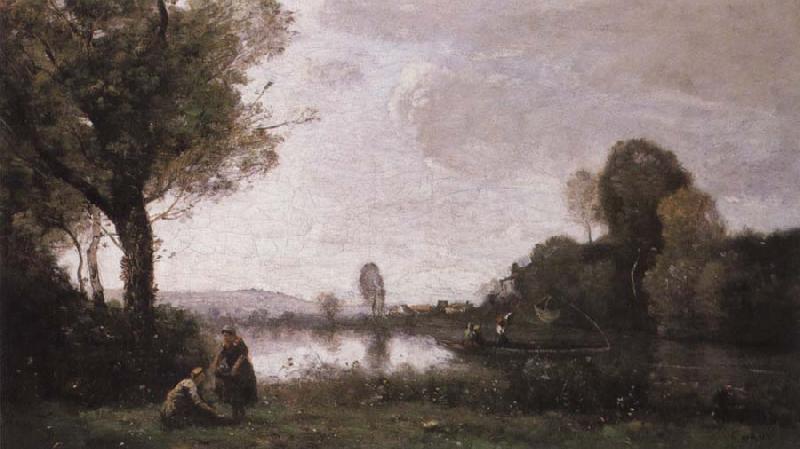 camille corot Seine Landscape near Chatou oil painting image